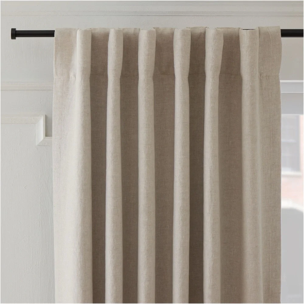West Elm Natural Linen Blackout Curtains (48”x108”) - Single Panel